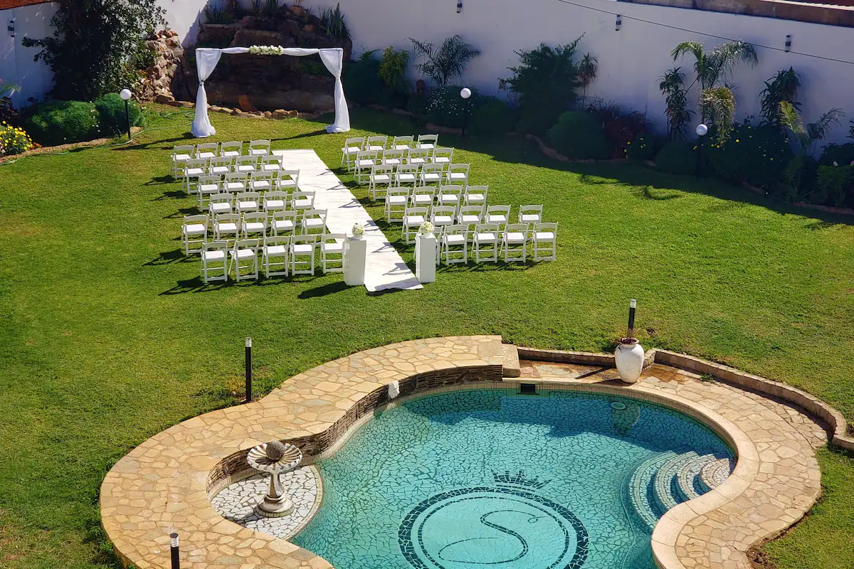 An outdoor ceremony arrangement